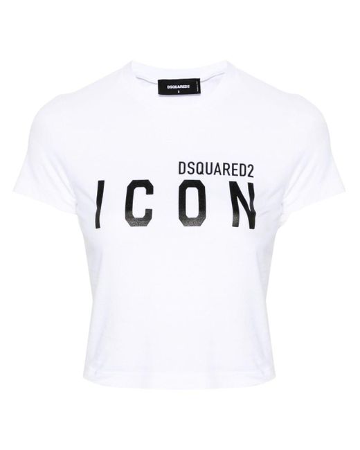 Camiseta corta con logo DSquared² de color White