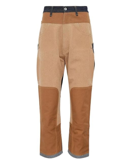 Vaqueros con diseño patchwork Junya Watanabe de hombre de color Natural