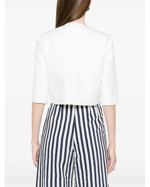 Maje White Veste À Coupe Crop