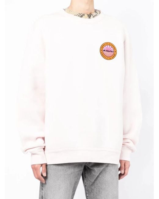 Isabel Marant White Logo-Patch Sweatshirt for men