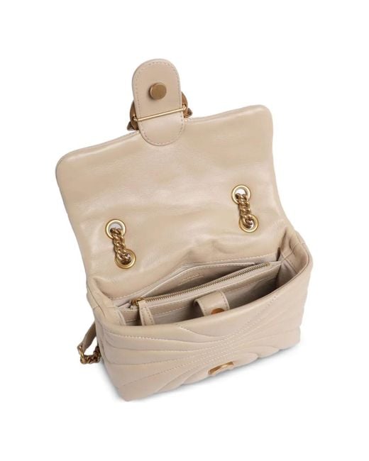Pinko Natural Love Bag Puff Butterfly Mini Nappa Leather Crossbody Bag