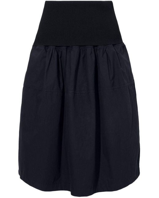 Proenza Schouler Blue Pleated Cotton Skirt