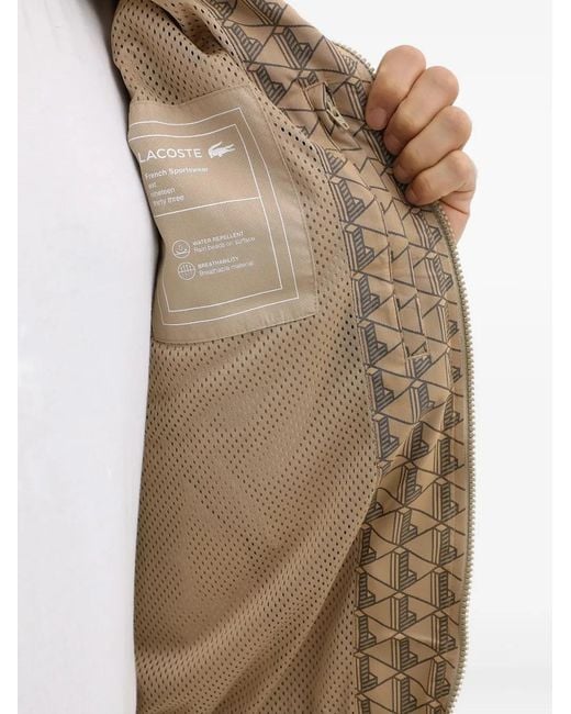 Lacoste Brown Monogram Zip Jacket for men