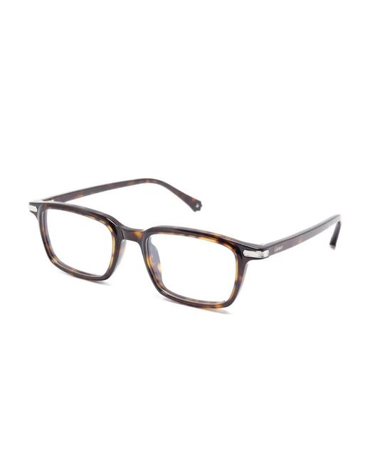 Cartier Brown Rectangle-Frame Glasses