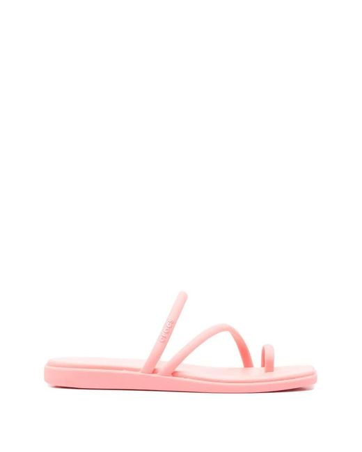 CROCSTM Pink Miami Open-Toe Strap Flat Sandals