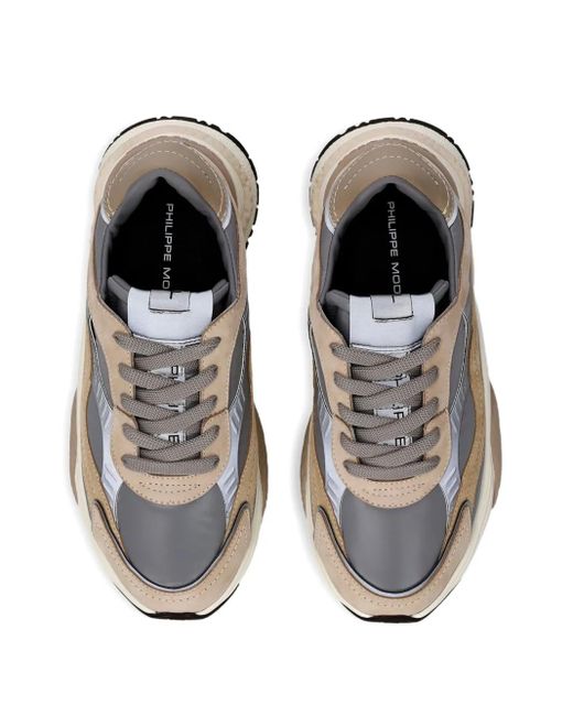 Philippe Model Gray Panel Sneakers Mit Gummisohle