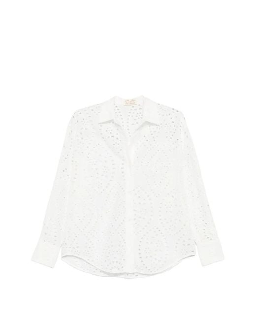 Mc2 Saint Barth White Sangallo Embroidery Blouse