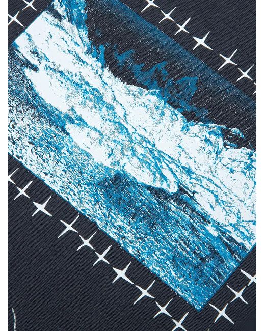 JUNGLES Blue Graphic-Print T-Shirt for men