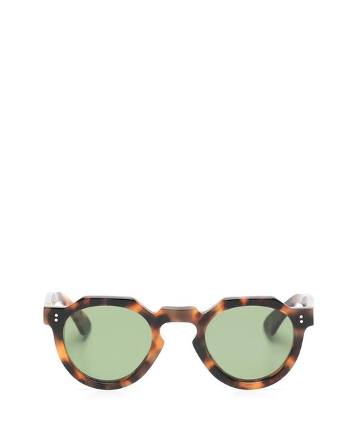 Lesca Green Geometric Sunglasses
