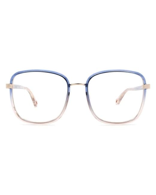 Chloé Blue Brille Mit Eckigem Gestell