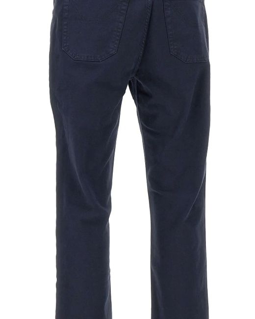 Jeckerson Blue John Five-Pockets Logo-Patch Trousers for men