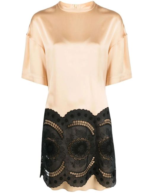 Stella McCartney Black Lace-Embroidered Minidress