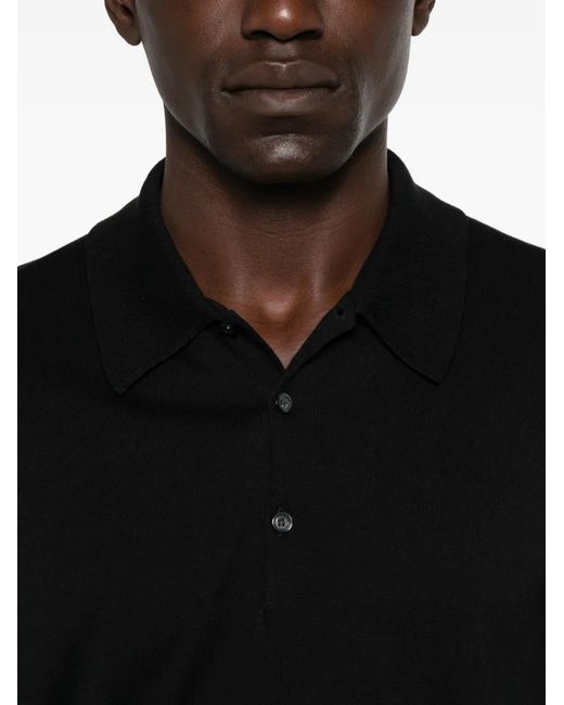John Smedley メンズ ブラック Isis ポロシャツ 【公式通販】
