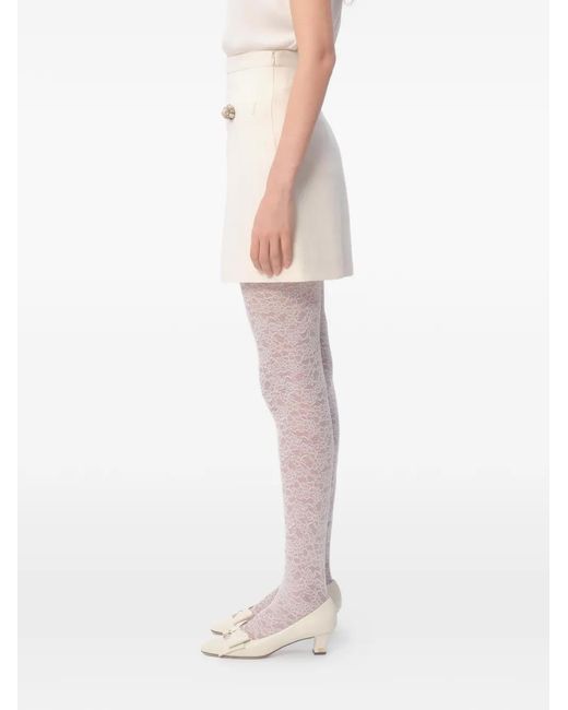 Valentino Garavani White Crepe Couture Short Skirt