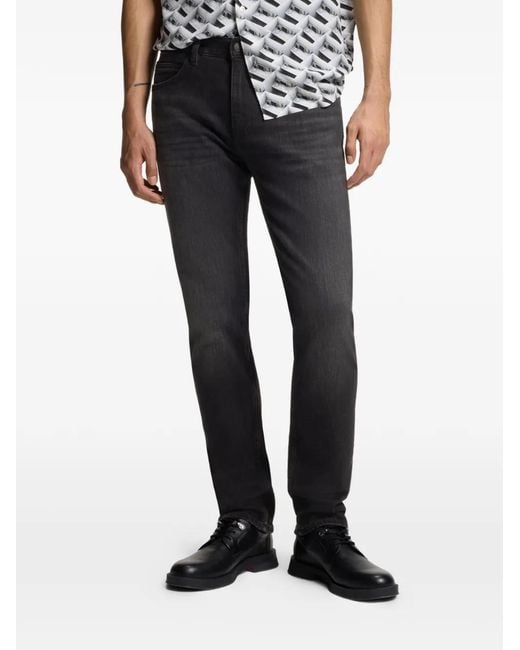 HUGO Black Patch Denim Jeans for men