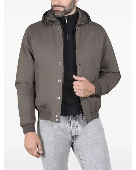 Moorer Gray Callum-Tz Hooded Button Jacket for men