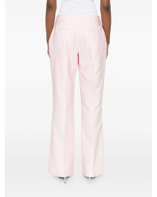 Casablanca Pink Monogram-Pattern Trousers