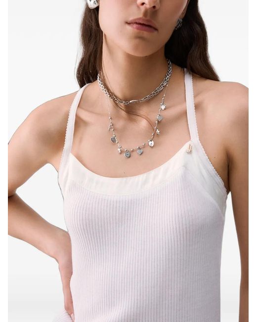 Liu Jo White Cross-Back Knit Top