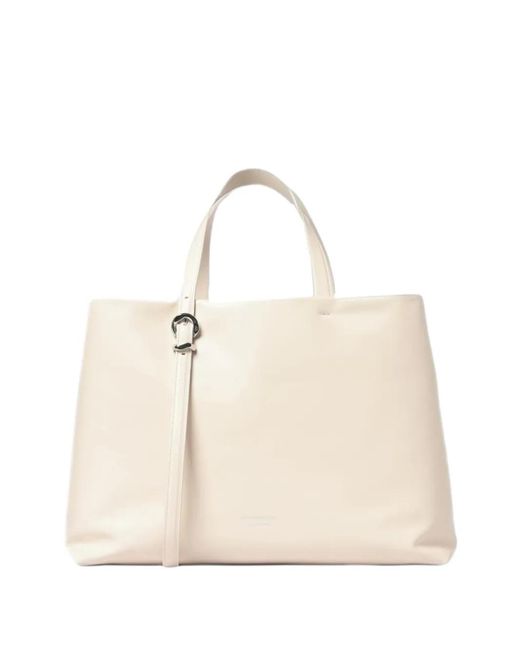 Emporio Armani Natural Deva Leather Tote Bag