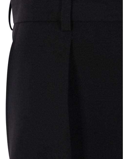 Junya Watanabe Black Pleated-Detail Cuffed-Hem Skirt