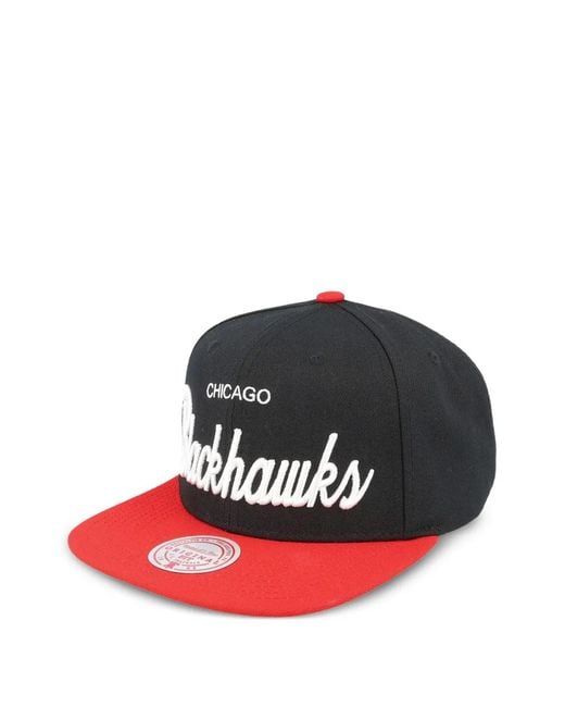 Mitchell & Ness Red Chicago Blackhawks Nhl Vintage Script Snapback Cap for men