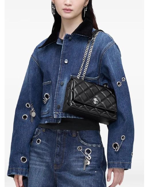Marc Jacobs Black The Slim Dual Leather Shoulder Bag