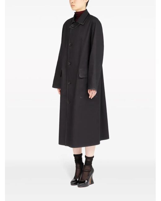 Maison Margiela Black Coated Single-Breasted Coat