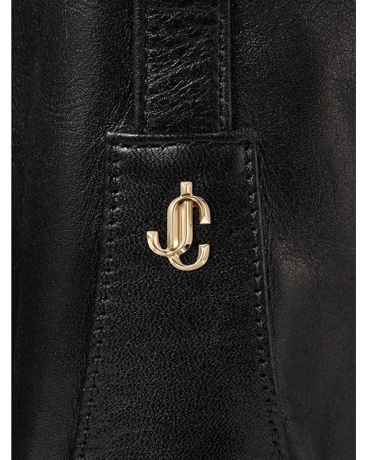 Jimmy Choo Womens Black Mahesa 85 Grained-leather Knee-high Boots 5.5