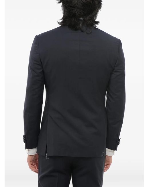 Corneliani Black Peak-Lapel Three-Piece Suit for men