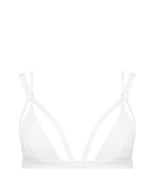 Maison Close White Fatale Triangle Bikini Top