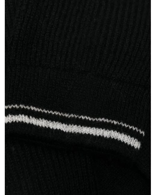 Eleventy Black Stripe-Detail Socks for men