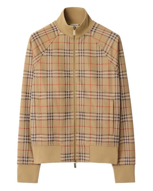 Veste Zippée À Carreaux Burberry pour homme en coloris Brown