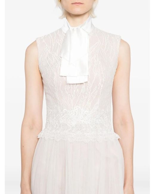 Saiid Kobeisy White Lace Maxi Dress