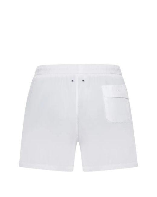Kiton White Flap-Pocket Swim Shorts for men