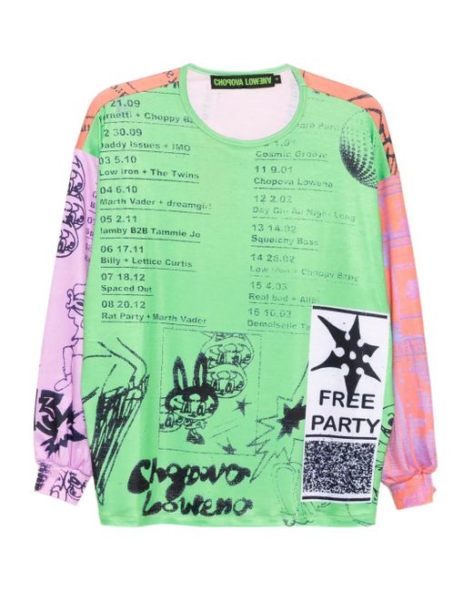 Top con póster estampado Chopova Lowena de color Green