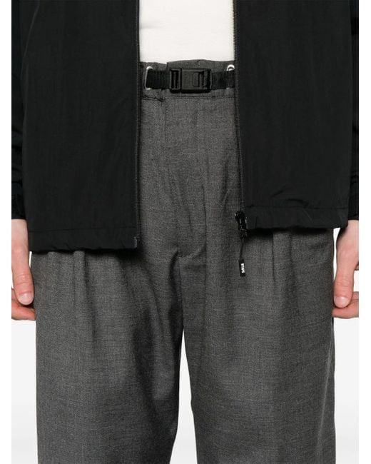 White Sand Gray Straight Trousers for men