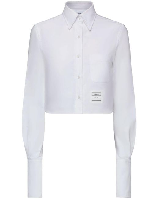 Thom Browne White Armband And Flag Patch Shirt