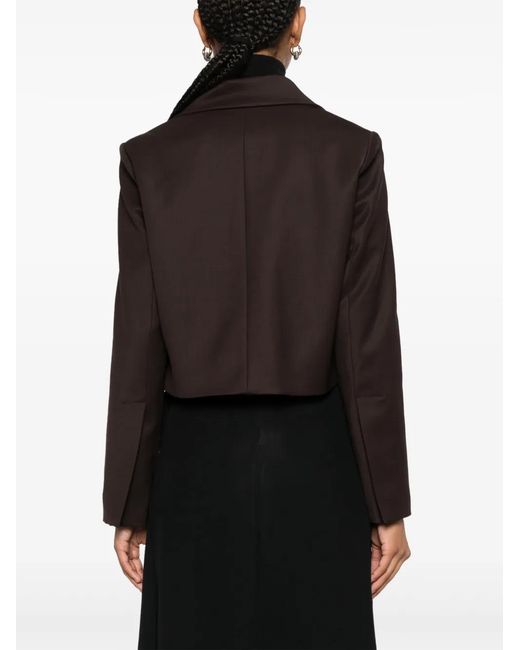 Patou Black Cut-Out Cropped Blazer