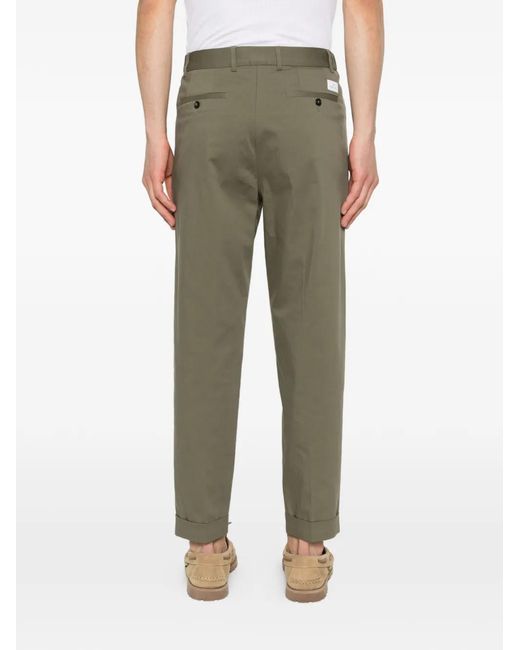Manuel Ritz Green Cuffed Pleated Trousers for men