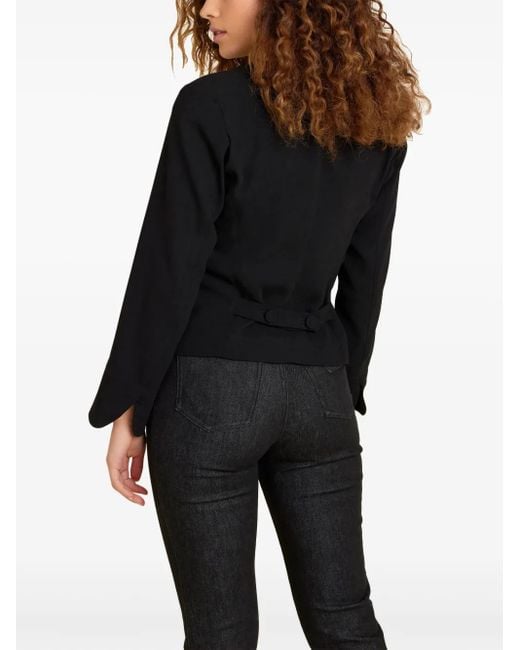Agnes B. Black Collarless Button-Up Jacket
