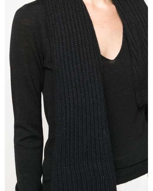 MM6 by Maison Margiela Black Scarf-Collar Detail Jumper