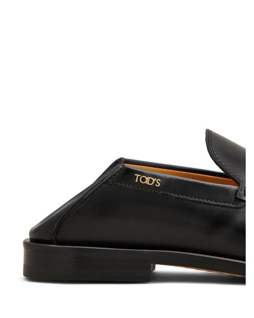Tod's Black Logo-Print Loafers