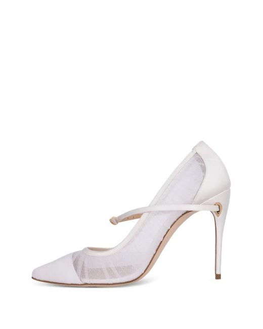 JENNIFER CHAMANDI White Lorenzo Removable-Strap Pumps