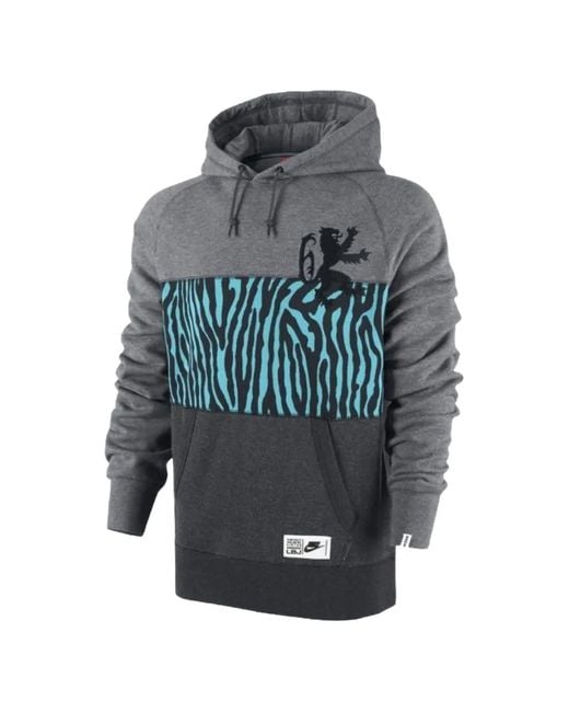Nike Gray Lebron James Safari-Print Hoodie for men
