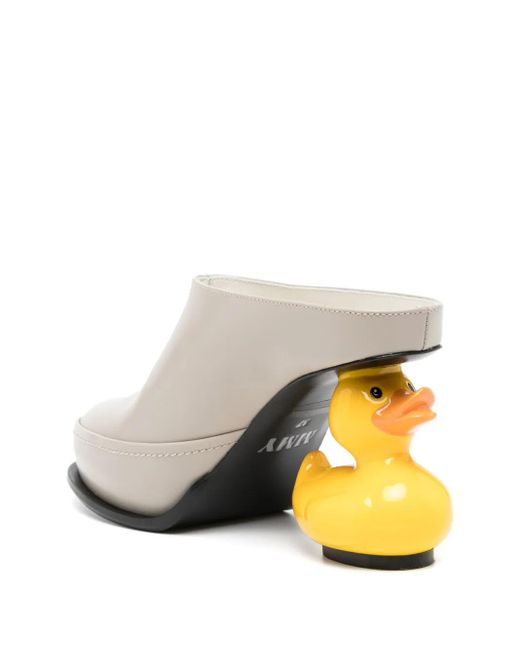 Maison Mihara Yasuhiro White Duck-Heel Mules