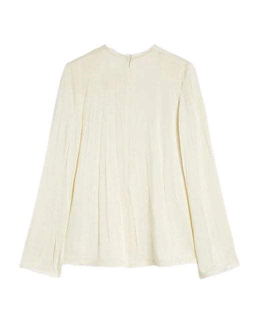 Jil Sander White Klassische Satinbluse