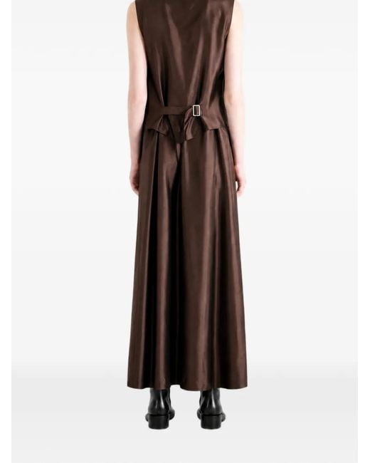 Commun's Brown Velvet-Panelled Shawl-Lapel Jacket
