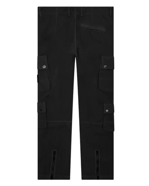 Stone Island Black Detachable Compass-Badge Zip Trousers for men