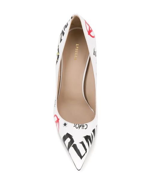 Le Silla Metallic Printed Pointed-Toe Pumps