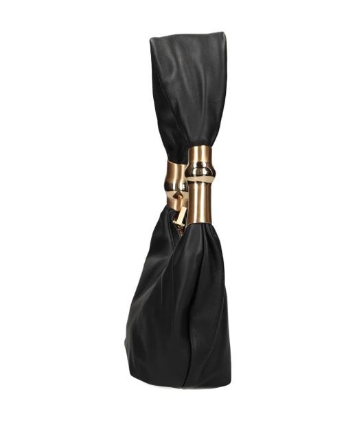 Cult Gaia Black Mealea Leather Shoulder Bag